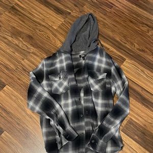 Mens Button down hooded shirt